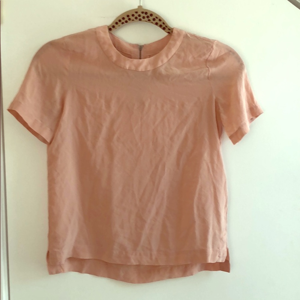 Silk madewell pale pink blouse XXS